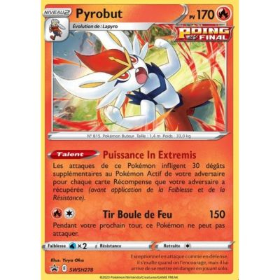 Cartes Spciales Pokmon Promo - Pokemon Epe & Bouclier - Pyrobut - SWSH278- FR