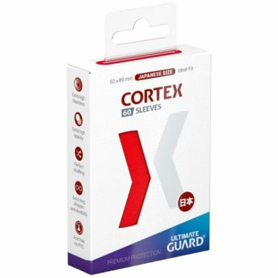 Protges Cartes Format JAP  Cortex - 60 Japanese Sleeves - Rouge (Gloss)