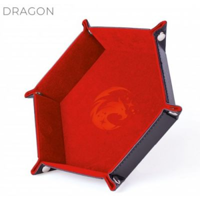 Dés Aventure Piste de Dés - Dragon Flamboyant - Cuir et Velours - Rouge