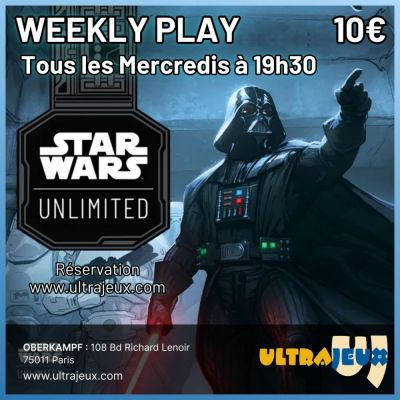 Evnements Star Wars Unlimited Tournoi Construit Weekly Play - Mercredi 3 Avril 2024 - 19h30 - Oberkampf