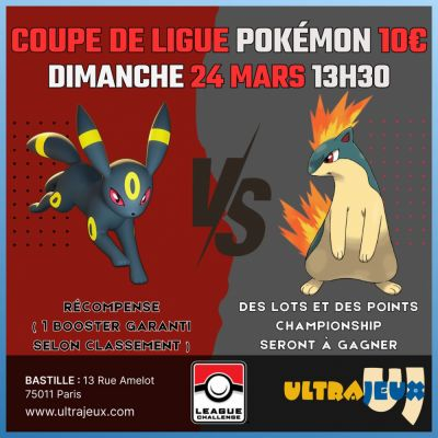 Evnements Pokmon Coupe de Ligue Pokmon - Dimanche 24 Mars 2024  13h - Bastille