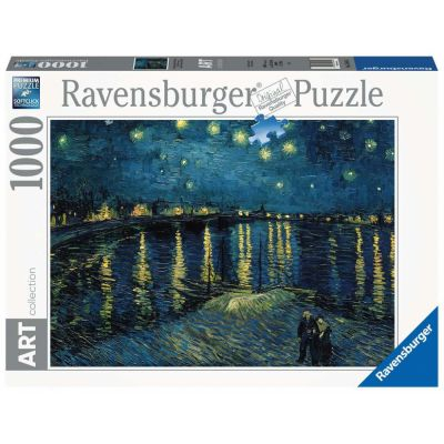  Rflexion Ravensburger - Puzzle 1000 p - Art collection - La nuit toile sur le Rhne - Vincent Van Gogh
