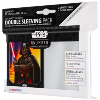 Protges Cartes Standard Star Wars Unlimited Dark Vador Double Sleeving Pack (66x92 mm / 69x94 mm) par 60