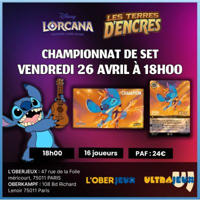Evnements Lorcana Tournoi Lorcana - Championnat de Set : Terres d'Encres - Construit - 26 Avril 2024  18h00 - Oberkampf