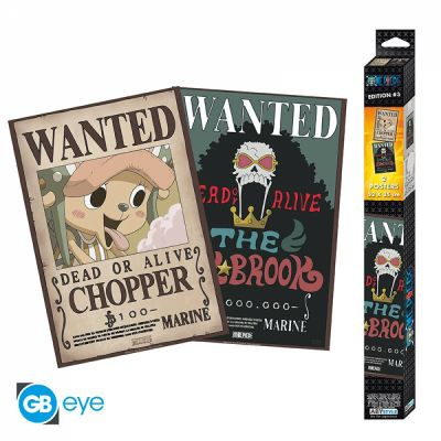 Poster One Piece Card Game ONE PIECE Set 2 Posters Wanted Brook & Chopper