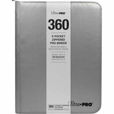 Portfolio  Zippered Pro-binder 9-Pocket - Argent / Silver  -  360 Cases (20 Pages De 18)