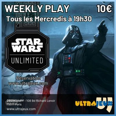 Evnements Star Wars Unlimited Tournoi Construit Weekly Play - Mercredi 15 Mai 2024 - 19h30 - Oberkampf