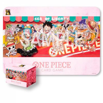 Tapis de Jeu et Wall Scroll One Piece Card Game et Deck Box - Edition 25 ans