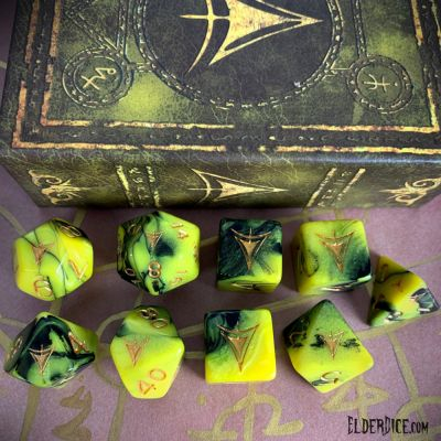 Ds et Gemmes Jeu de Rle Elder Dice - Yellow Sign of Hastur