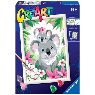 Bas sur votre Logique Rflexion Ravensburger - Creart Peinture par numros : Koala Cuties 18x24cm