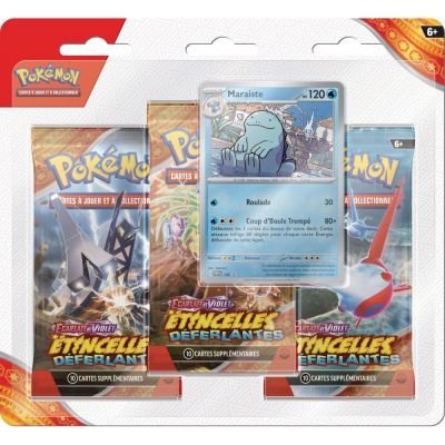 Tripack 3 Boosters Pokmon EV08 Ecarlate et Violet - tincelles Dferlantes : Maraiste