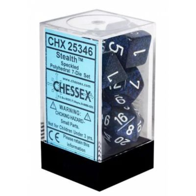Ds et Gemmes Jeu de Rle Chessex - Set de 7 ds - Assortiments Jeux de Rles - Speckled - Stealth - CHX25346