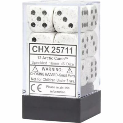 Ds et Gemmes Jeu de Rle Chessex - Set de 12 Ds -  6 Faces Couleur - Speckled - Arctic Camo - CHX25711