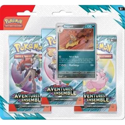 Tripack 3 Boosters Pokmon EV09 Ecarlate et Violet - Aventures Ensemble : Baggad