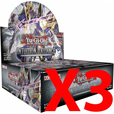 Boite de Boosters Franais Yu-Gi-Oh! Display de 24 Boosters - Intuition d'Alliance - Lot de 3
