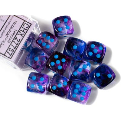 Ds et Gemmes Jeu de Rle Chessex - Set de 12 Ds -  6 Faces Couleur - Nebula - Nocturnal / blue - CHX 27757