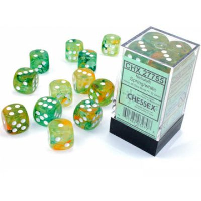 Ds et Gemmes Jeu de Rle Chessex - Set de 7 ds - Assortiments Jeux de Rles  - Nebula - Spring/white - CHX 27755