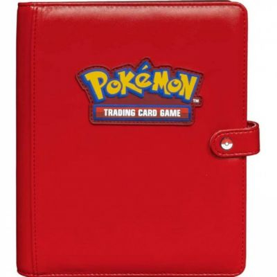 Portfolio A5 - 4 Cases Pokmon Ultra Pro Premium  - Simili Cuir Red Snap Binder - 20 pages de 4 cases (160 cartes recto-verso)