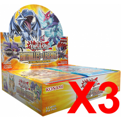 Boite de Boosters Franais Yu-Gi-Oh! Display de 24 boosters - Batailles de Lgende : Le Tumulte des Monstres - Lot de 3