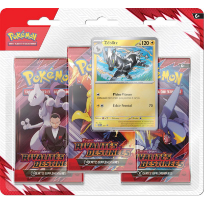 Tripack 3 Boosters Pokmon EV10 Ecarlate et Violet - Rivalits Destines : Zblitz