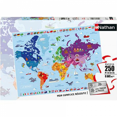 Bas sur votre Logique Rflexion Nathan Puzzle - Collection Evasion: Carte du monde 250 pices