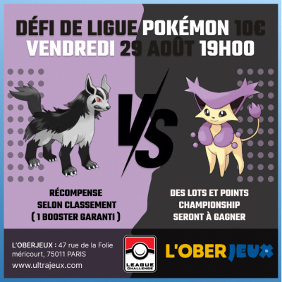 Evnements Pokmon Dfi de Ligue Pokmon - Vendredi 29 Aot  19h00 - Oberkampf