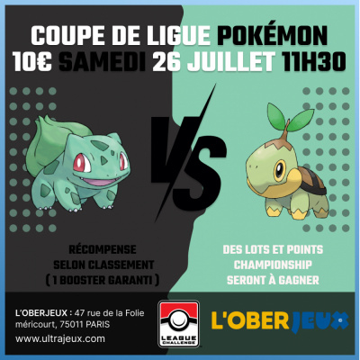 Evnements Pokmon Coupe de Ligue Pokmon - Samedi 26 Juillet 2024  11h30 - Oberkampf
