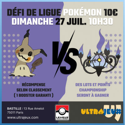 Evnements Pokmon Dfi de Ligue Pokmon - Dimanche 27 Juillet  10h30 - Bastille