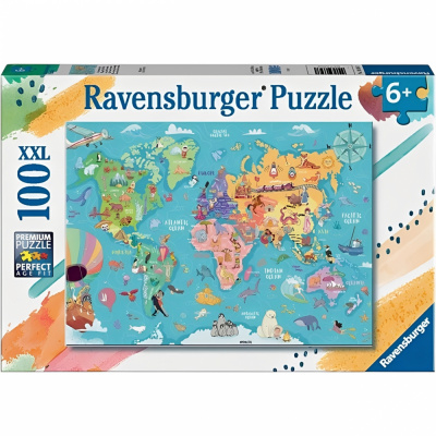  Réflexion Ravensburger - Puzzle 100 p XXL - La carte du monde