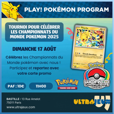 Evnements Pokmon Tournoi de clbration des Championnats du Monde 2025 - Dimanche 17 Aot  11h00 - Bastille