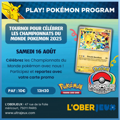 Evnements Pokmon Tournoi de clbration des Championnats du Monde 2025 - Samedi 16 Aot  13h30 - Oberkampf