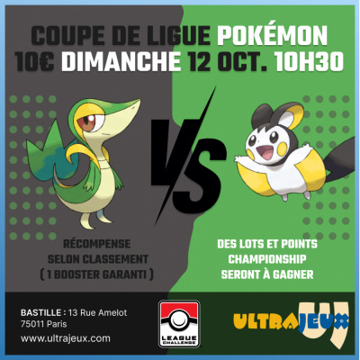 Evnements Pokmon Coupe de Ligue Pokmon - Dimanche 12 Octobre  10h30 - Bastille