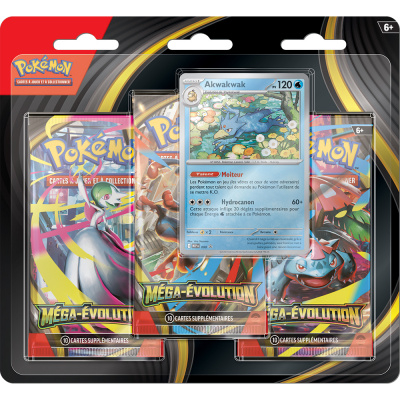 Tripack 3 Boosters Pokmon ME01 Mga Evolution : Akwakwak