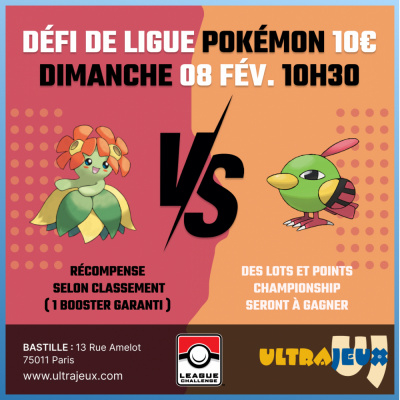 Evnements Pokmon Dfi de Ligue Pokmon - Dimanche 08 Fvrier  10h30 - Bastille