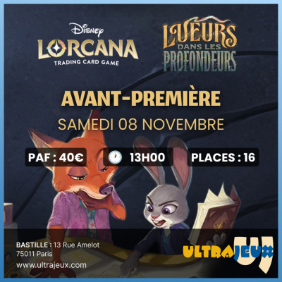 Evnements Lorcana Tournoi d'Avant-Premire - Lorcana - Lueurs dans les Profondeurs - Samedi 8 Novembre 2025  13h00 - Bastille