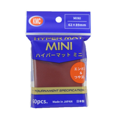 Protges Cartes Format JAP  Kmc - Mini Red Hyper Mat (Rouge & Matte par 60) 2025