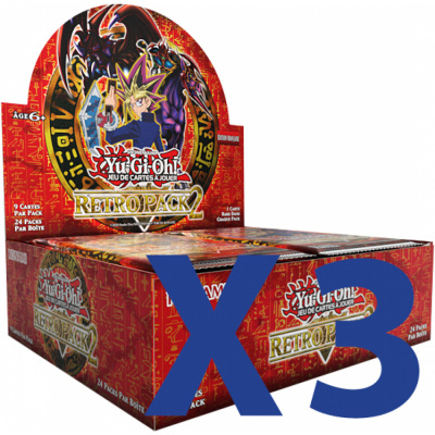 Boite de Boosters Franais Yu-Gi-Oh! Display de 24 Boosters - Retro Pack 2 - Lot de 3