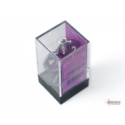 Ds et Gemmes Jeu de Rle Chessex - Set de 7 ds - Assortiments Jeux de Rles - Translucent - Purple/White - CHX23077