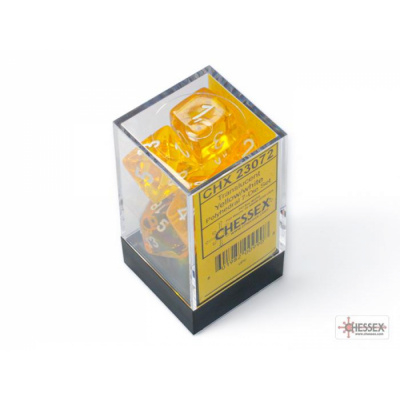 Ds et Gemmes Jeu de Rle Chessex - Set de 7 ds - Assortiments Jeux de Rles - Translucent - Yellow/White - CHX23072