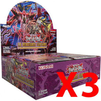Boite de Boosters Franais Yu-Gi-Oh! Display de 24 Boosters - La Vengeance Fantme - Lot de 3