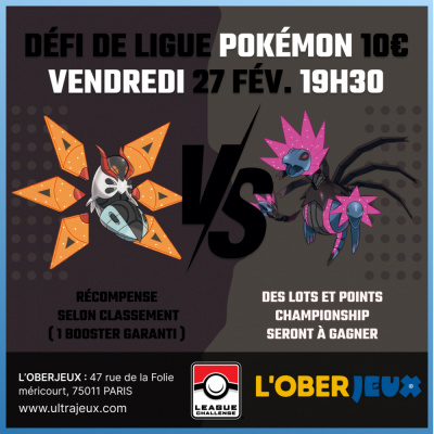 Evnements Pokmon Dfi de Ligue Pokmon - Vendredi 27 Fvrier  19h30 - Oberkampf
