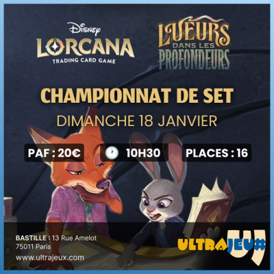 Ev�nements Lorcana Tournoi Lorcana - Championnat de Set : Lueurs dans les Profondeurs - Construit - Dimanche 18 F�vrier 2026 � 10h30 - Bastille