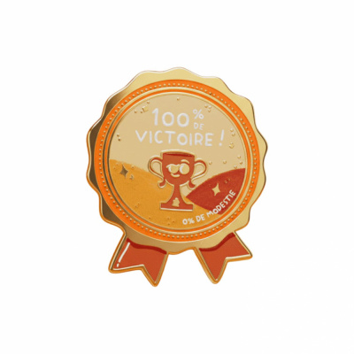   Pin's �maill� M�daille : 100% de Victoire