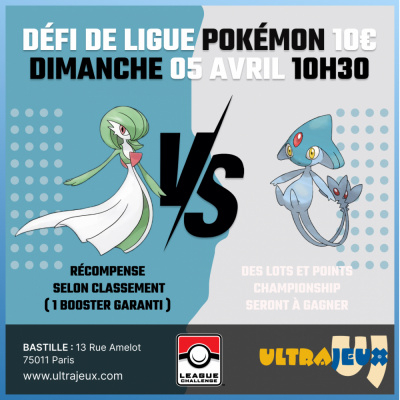 Ev�nements Pok�mon D�fi de Ligue Pok�mon - Dimanche 05 Avril � 10h30 - Bastille