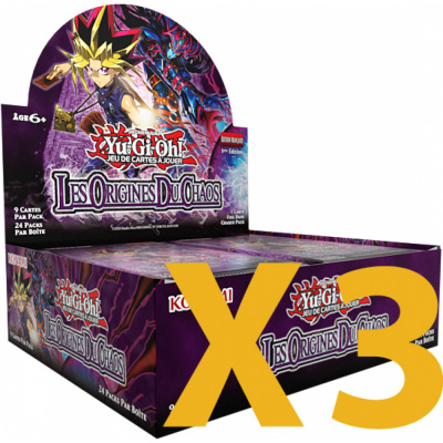 Boite de Boosters Fran�ais Yu-Gi-Oh! Display de 24 boosters - Les Origines du Chaos - Lot de 3