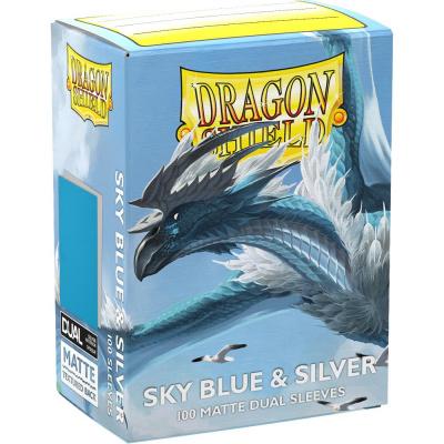 Prot�ges Cartes Standard  Dual Matte - Sky Blue & Silver Dragonshield (par 100)