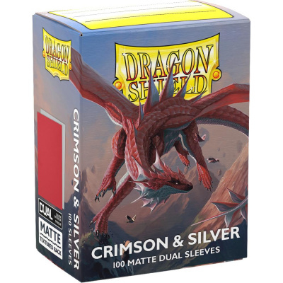Prot�ges Cartes Standard  Dual Matte - Crimson & Silver Dragonshield (par 100)