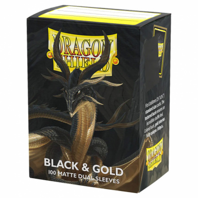 Prot�ges Cartes Standard  Dual Matte - Black & Gold Dragonshield (par 100)