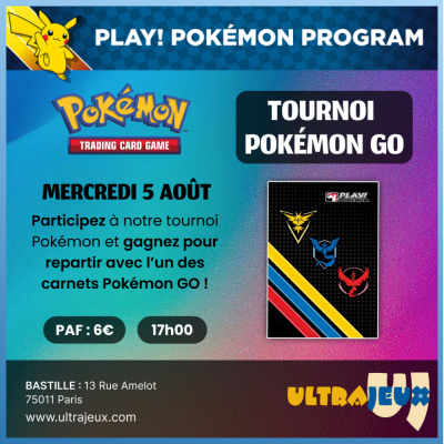Ev�nements Pok�mon Tournoi Pok�mon Go : C�l�bration de mi-ann�e - Mercredi 5 Ao�t 17h00 - Bastille
