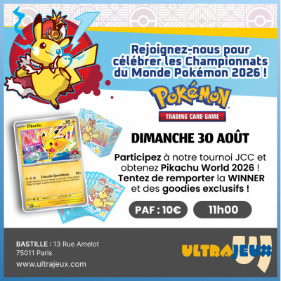 Ev�nements Pok�mon Tournoi JCC Pok�mon : C�l�bration des Championnats du Monde 2026 - Dimanche 30 Ao�t 11h00 - Bastille